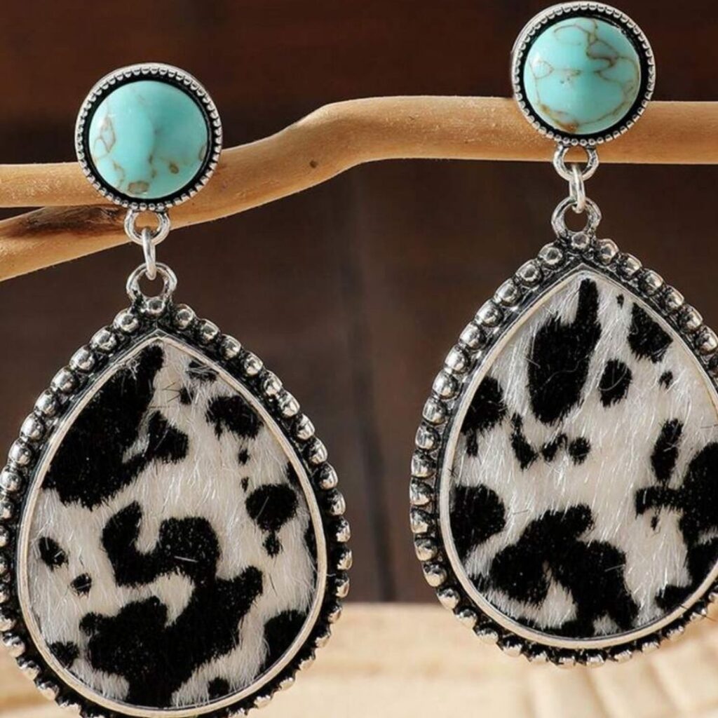 Painted Cowgril Earrings