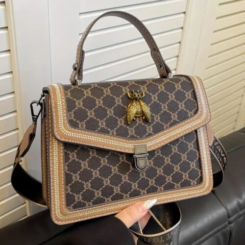 Brown Gold Vegan Luxury Bag Medium